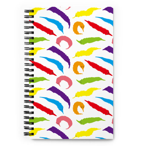 Rainbow Worm on a String Print Spiral Notebook