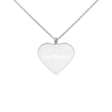 Gay Pirates Engraved Silver Heart Shaped Necklace