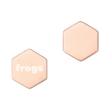Frogs Sterling Silver Hexagon Stud Earrings