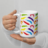 Rainbow Worm on a String Print Glossy Ceramic Mug/Coffee Cup